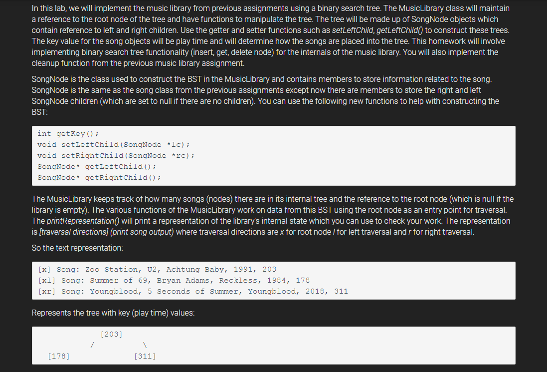 In this lab, we will implement the music library from | Chegg.com