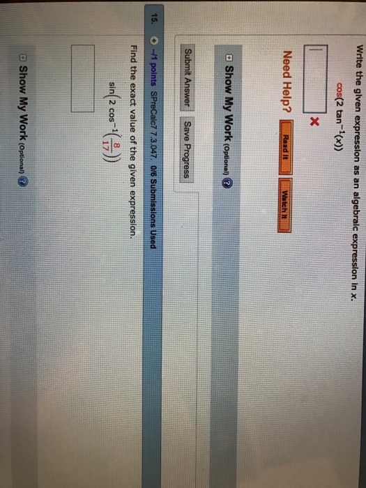 Solved Write the given expression as an algebraic expression | Chegg.com