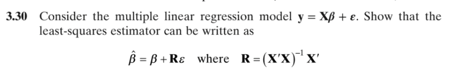 Solved = 3.30 Consider the multiple linear regression model | Chegg.com