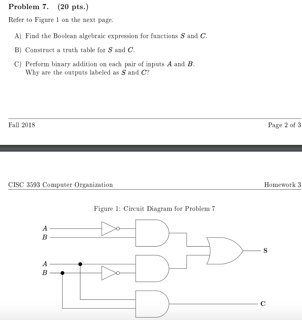 Solved Problem 7. (20 pts.) Refer to Figure 1 on the next | Chegg.com
