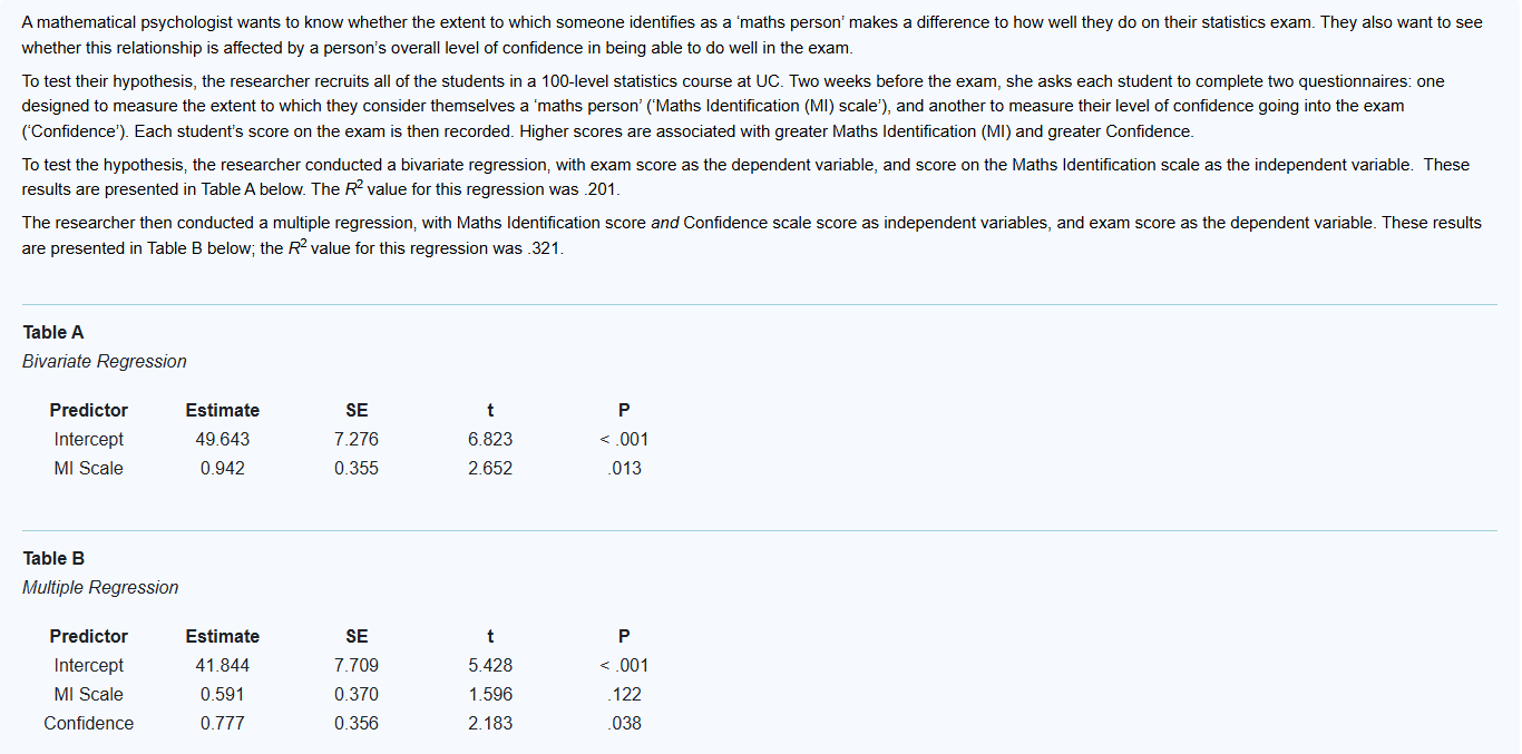 Psychological Math Test Sample Solved A mathematical psychologist wants to know whether the | Chegg.com