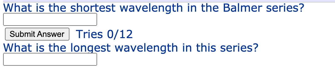 What Is The Shortest Wavelength In The Balmer Series