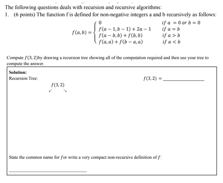 Solved 2. (10 Points) Complete The Recursive Function To | Chegg.com