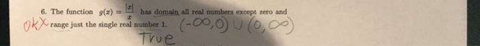 Solved 6. The function ) has domain all real numbers kX | Chegg.com