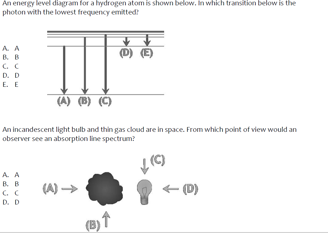 Solved An energy level diagram for a hydrogen atom is shown | Chegg.com