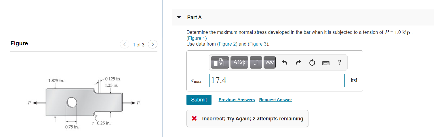 Solved Part A Determine the maximum normal stress developed | Chegg.com