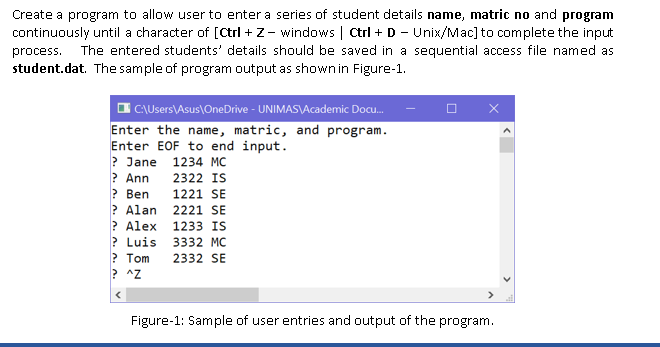 Solved Create a program to allow user to enter a series of | Chegg.com