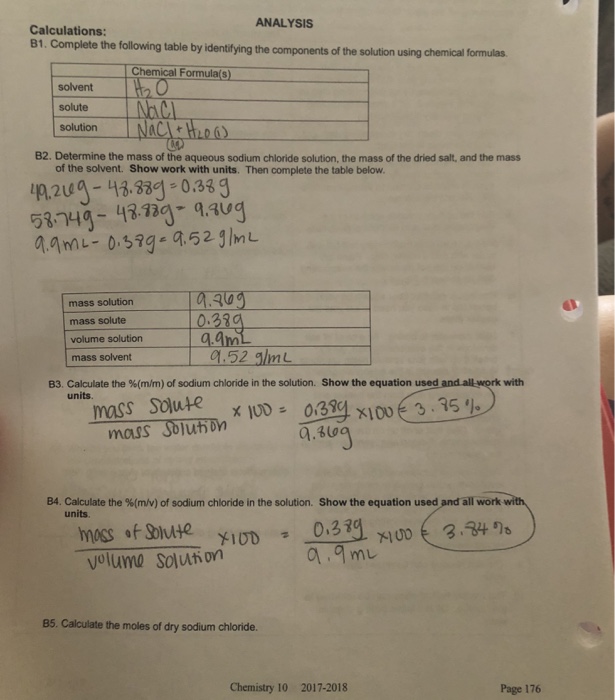 Solved Electrolytes, Concentration and Dilution of Solutions