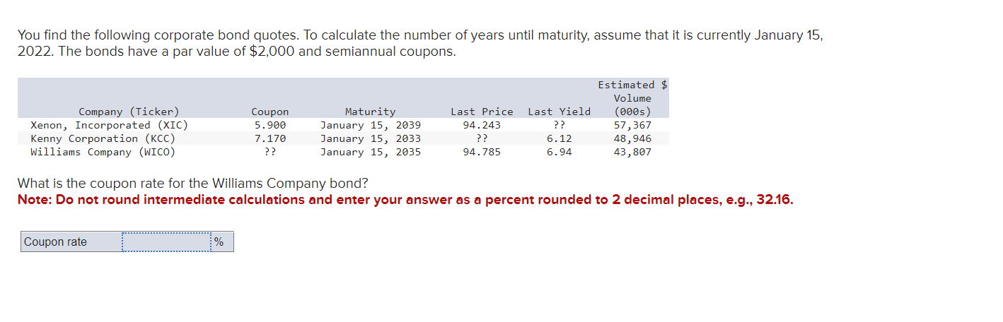 Solved You find the following corporate bond quotes. To | Chegg.com