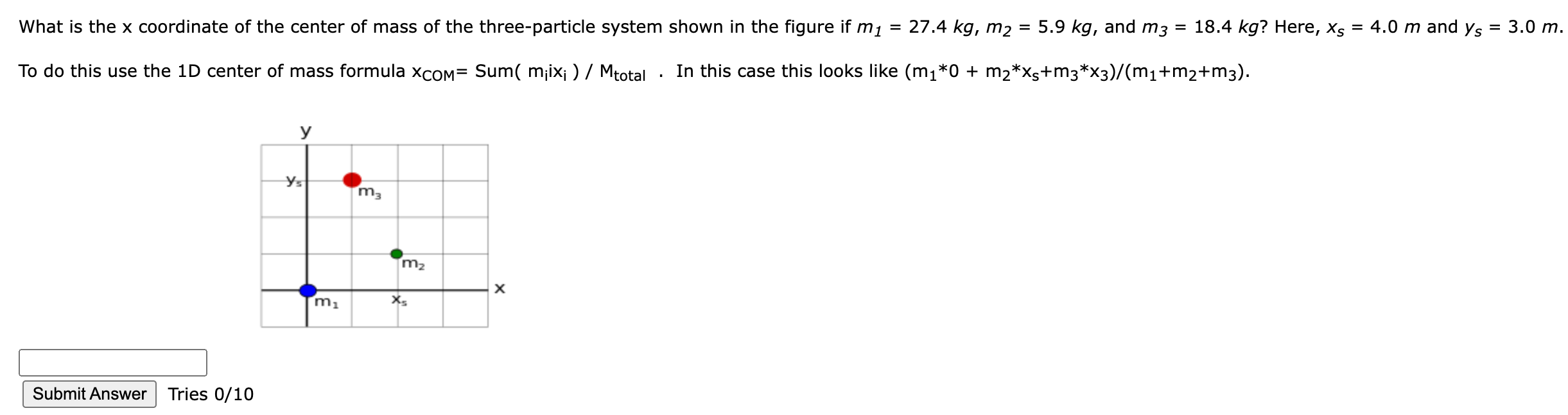 Solved What is the x coordinate of the center of mass of the | Chegg.com