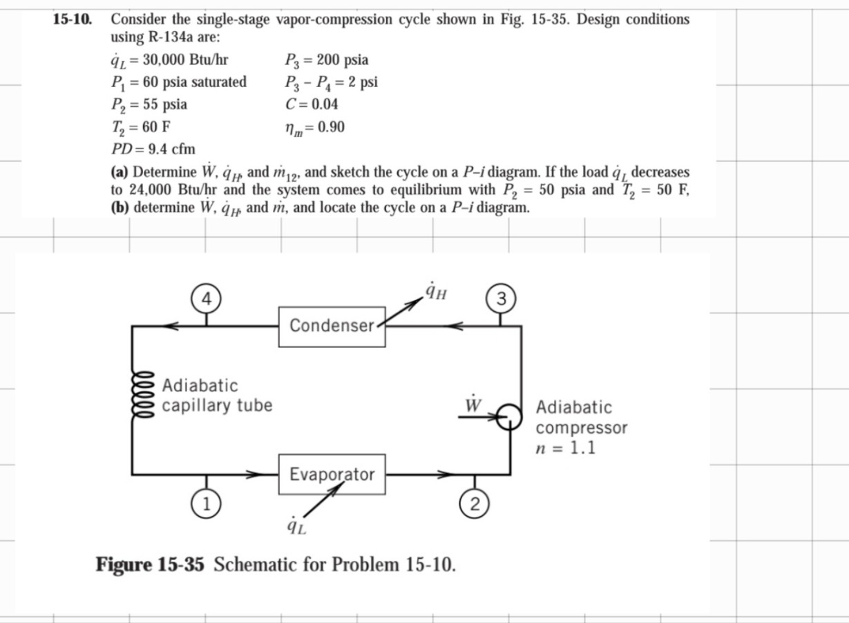 Solved 15-10. ﻿Consider the single-stage vapor-compression | Chegg.com