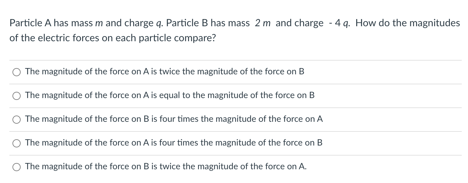 Solved Particle A Has Mass M And Charge Q. Particle B Has | Chegg.com