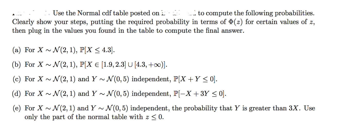 Solved This is 1 an entire question: Use the Normal cdf | Chegg.com