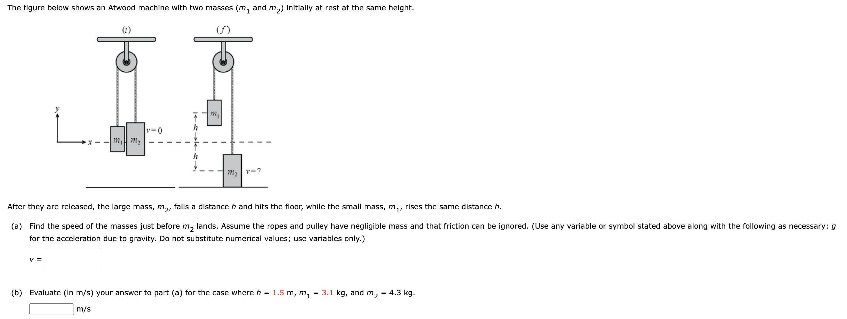 solved-after-they-are-released-the-large-mass-m2-falls-a-chegg