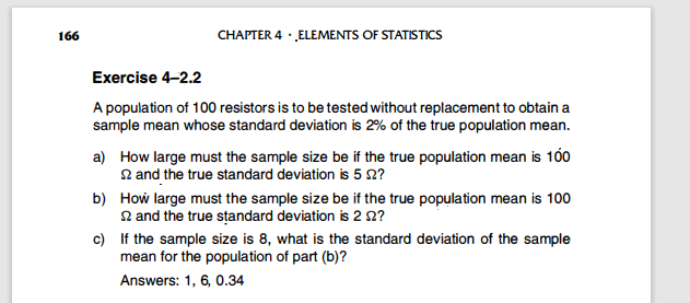 Solved 166 CHAPTER 4 . ELEMENTS OF STATISTICS Exercise 4-2.2 | Chegg.com