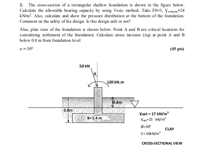 Solved 2. The cross-section of a rectangular shallow | Chegg.com