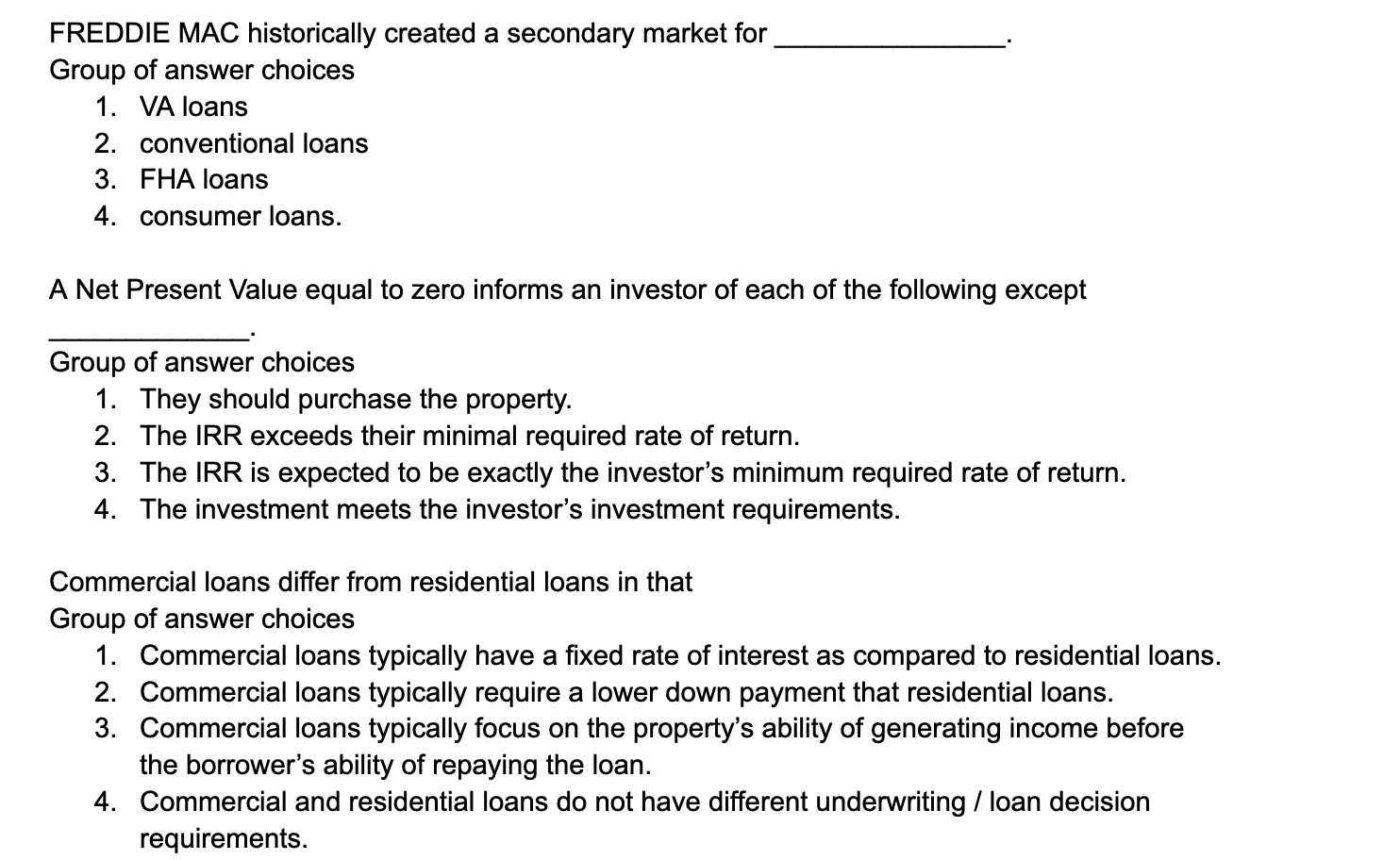 Solved FREDDIE MAC historically created a secondary market