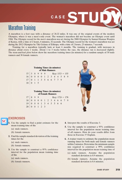 Solved STUD CASE Marathon Training A marathon is a foot race | Chegg.com