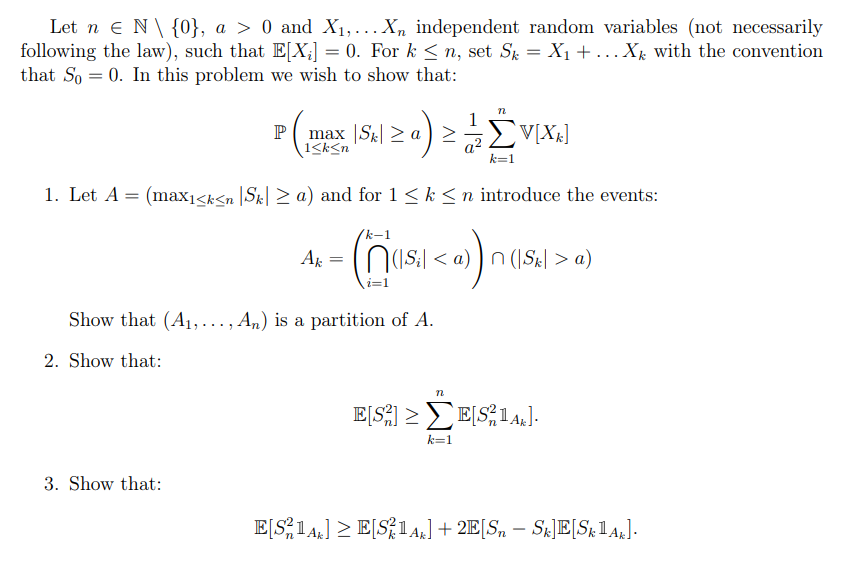 Solved Let n∈N\{0},a>0 and X1,…Xn independent random | Chegg.com