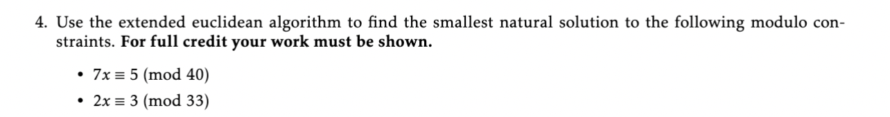 Solved Use The Extended Euclidean Algorithm To Find The | Chegg.com