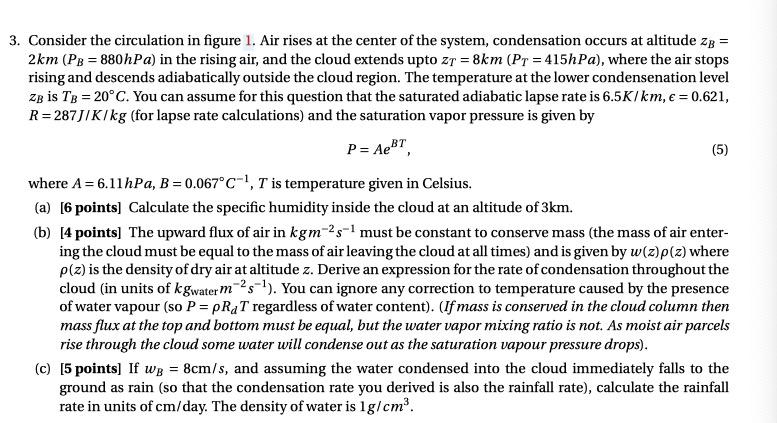 3. Consider the circulation in figure 1. Air rises at | Chegg.com