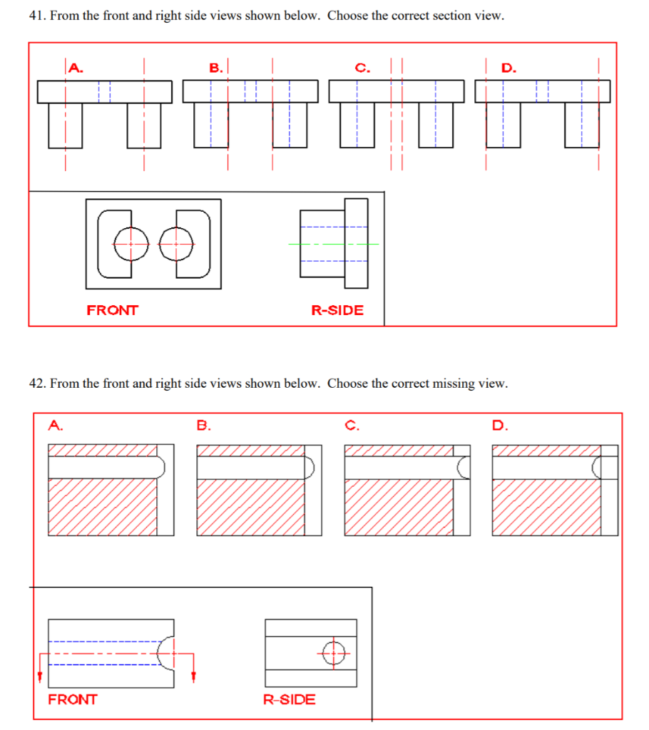 Solved 41. From the front and right side views shown below. | Chegg.com