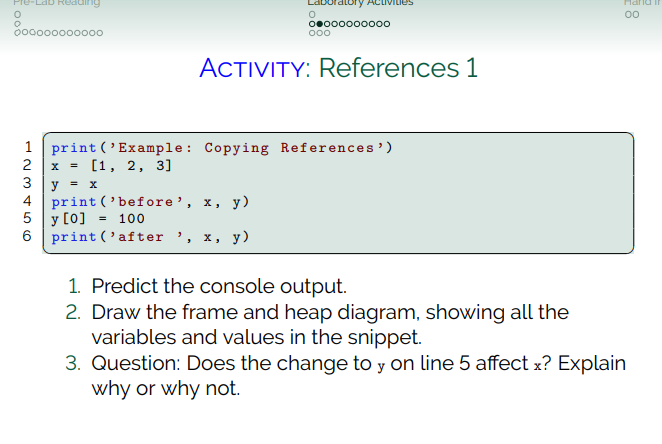 PIU-LOU Redum Laboratory ALLIVILIUS 0.000000000 000000000000 000 ACTIVITY: References 1 WN print(Example: Copying References