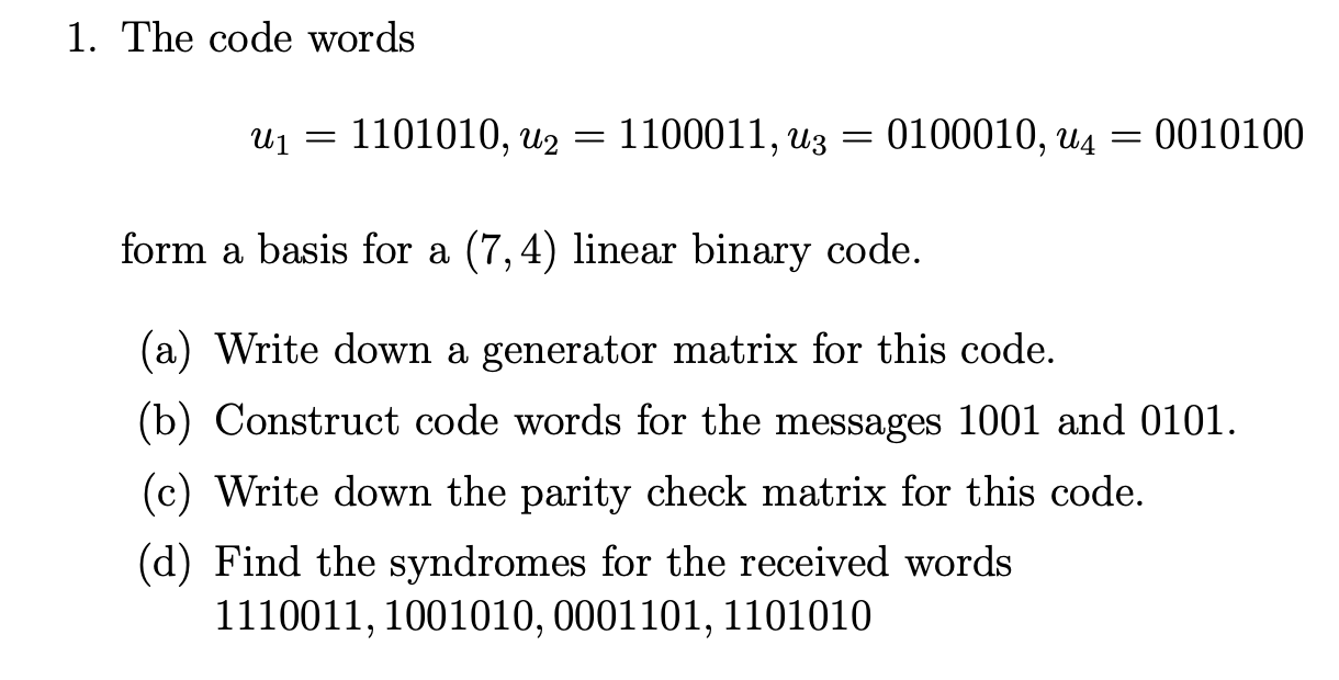 solved-1-the-code-words-chegg