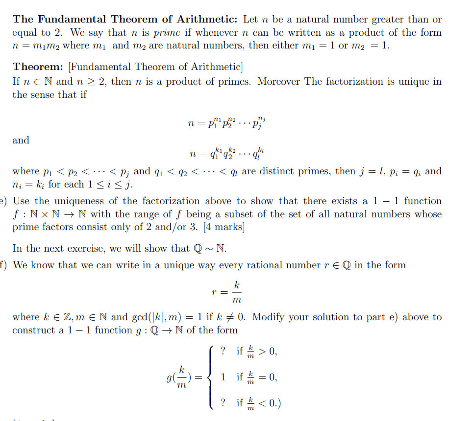 Solved The Fundamental Theorem of Arithmetic: Let n be a | Chegg.com
