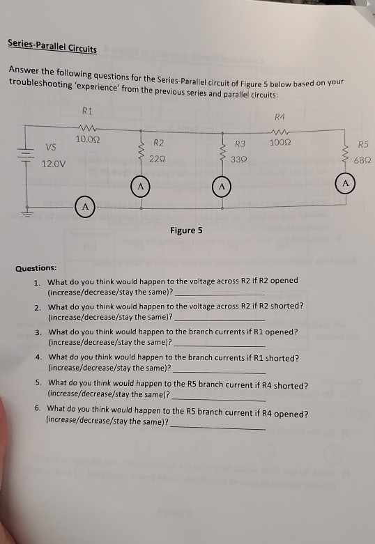 Solved Series-Parallel Circuits Answer The Following | Chegg.com