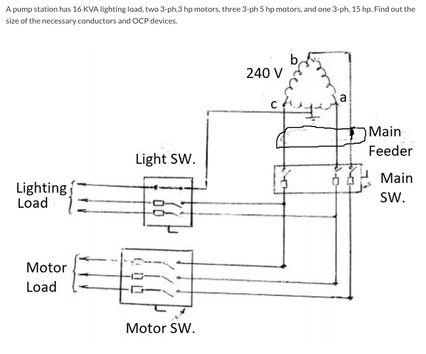 Solved A pump station has 16 KVA lighting load, two 3-ph,3 | Chegg.com