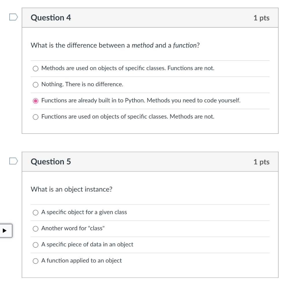Solved Question 4 1 pts What is the difference between a | Chegg.com