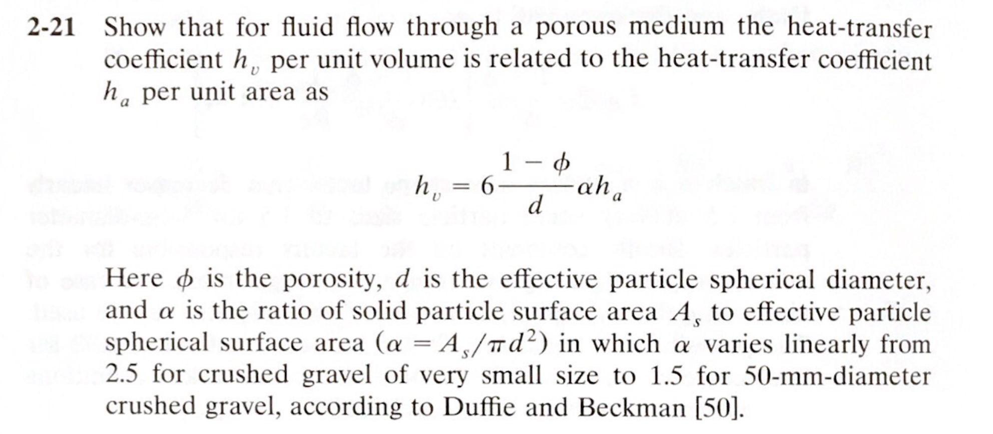 2-21 Show that for fluid flow through a porous medium | Chegg.com