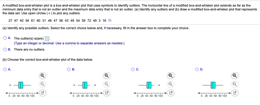 Solved A modified box-and-whisker plot is a box-and-whisker | Chegg.com
