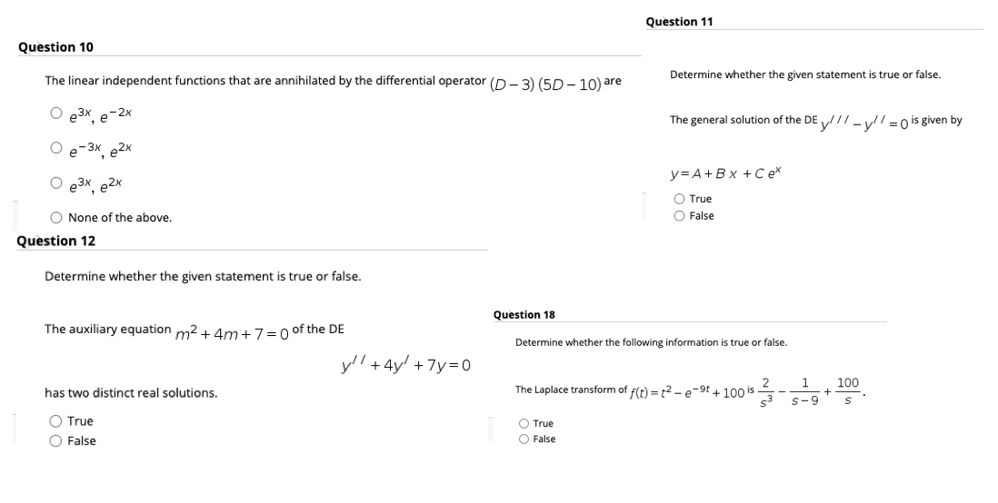 Solved Question 14 Question 13 Determine whether the given | Chegg.com