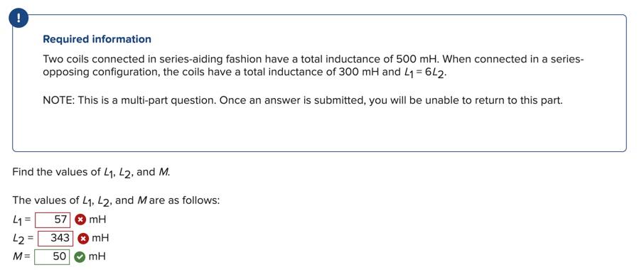 Solved Required information Two coils connected in | Chegg.com