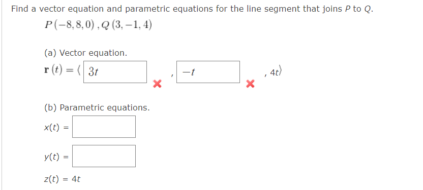 Solved Find a vector equation and parametric equations for | Chegg.com