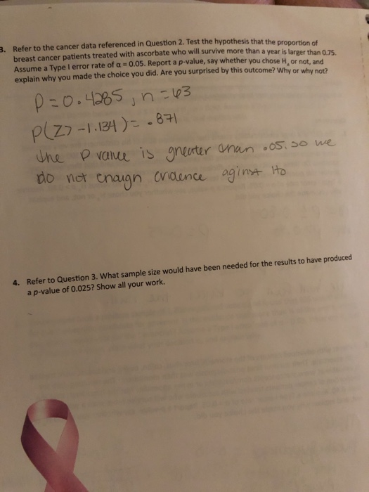 Refer to the cancer data referenced in Question 2. | Chegg.com