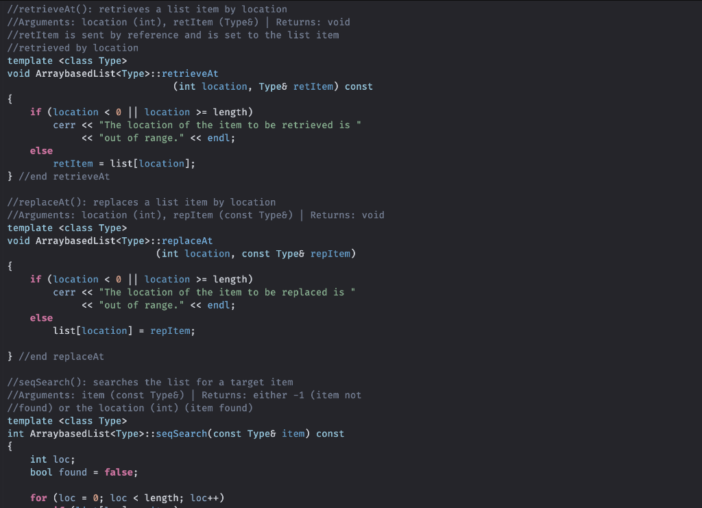 Solved In C++,Extended ArrayList Class Overview An abstract | Chegg.com