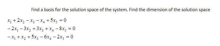 dimension of solution space calculator