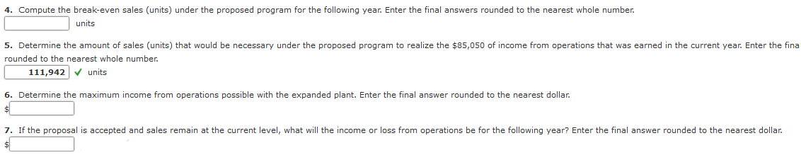 Solved Determine the amount of sales (units) that would be | Chegg.com