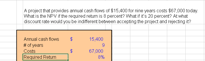 shortcut nvp formula if cashflows are the same