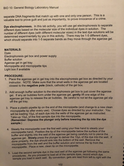 Solved BIO 10 General Biology Laboratory Manual 3. Which...