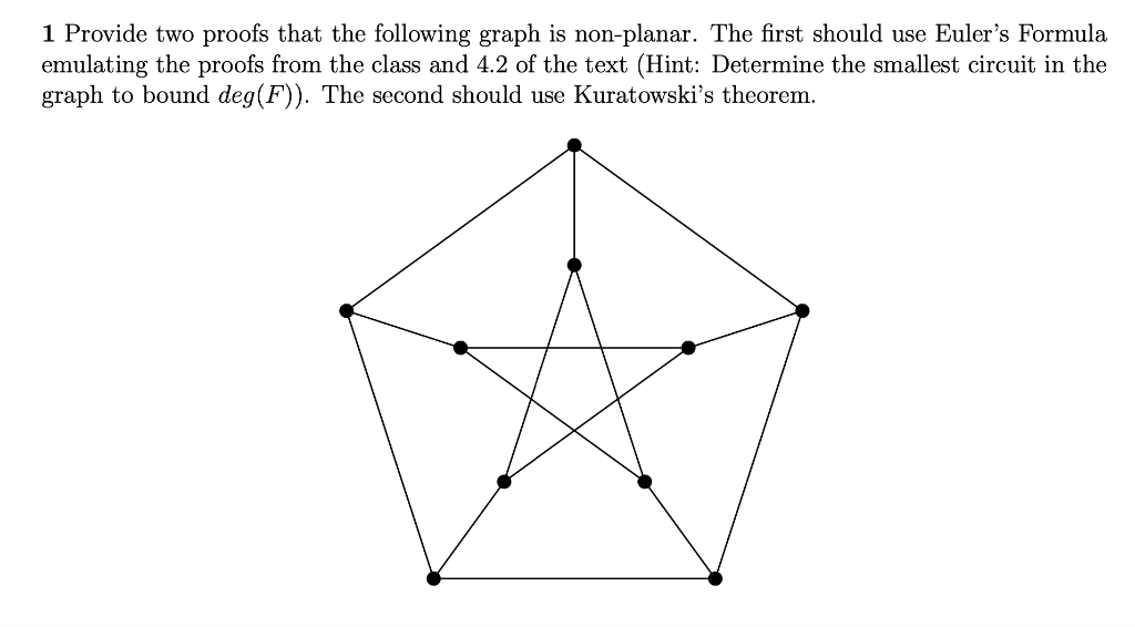 Solved 1 Provide Two Proofs That The Following Graph Is | Chegg.com