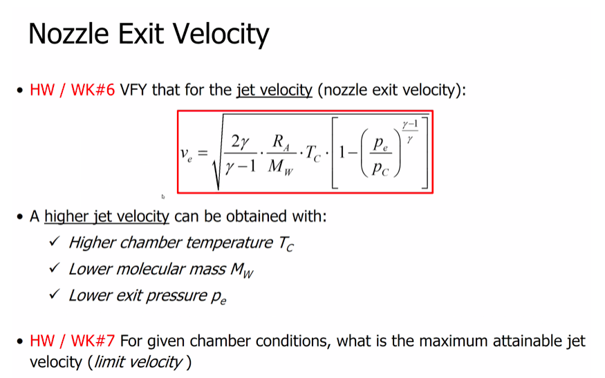 Solved Nozzle exit velocity Verify that for the jet velocity