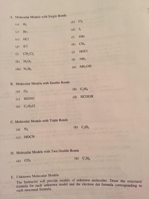 Solved Molecular Models with Single Bonds (a) H_2 (b) Cl_2 | Chegg.com