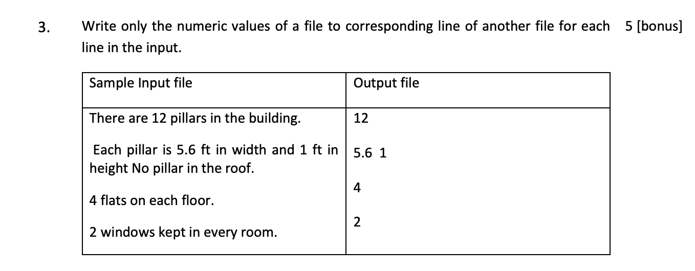 Solved 3. Write only the numeric values of a file to | Chegg.com