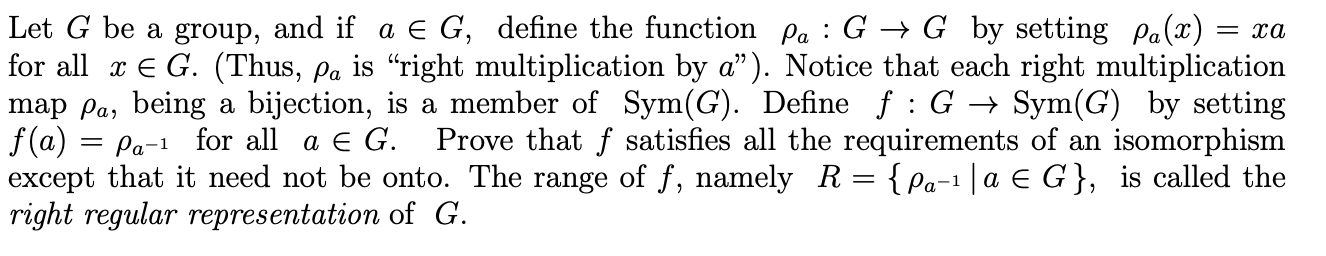 Solved Let G Be A Group, And If A∈G, Define The Function | Chegg.com