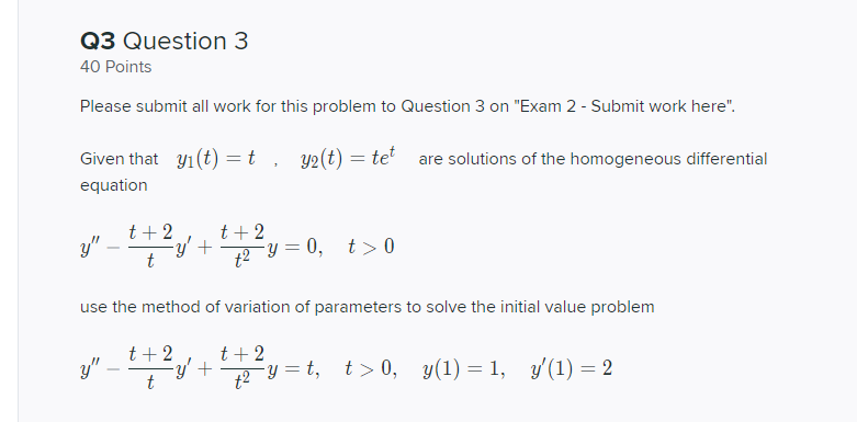 Solved Q3 Question 3 40 Points Please submit all work for | Chegg.com