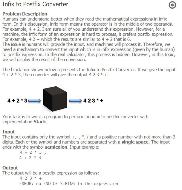 Solved Infix to Postfix Converter Problem Description Humans | Chegg.com